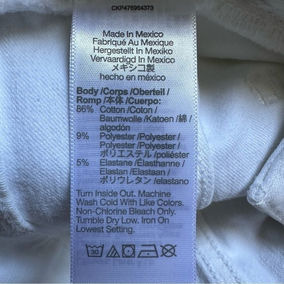 Madewell Jeans Petite Kick Out Crop Mid-Rise Stretch Pure White 31P NWT New - Picture 9 of 12